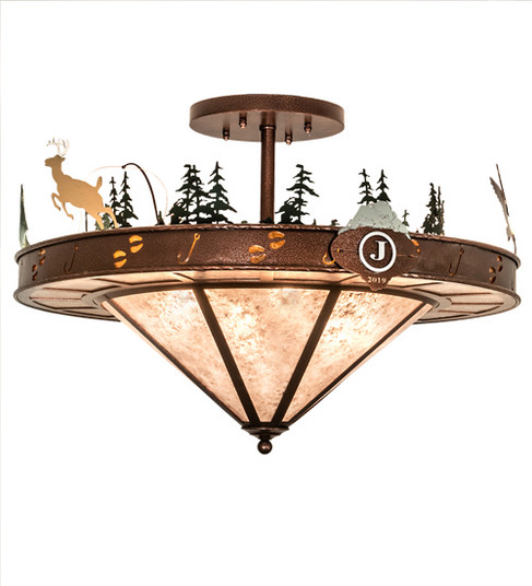 Wildlife Six Light Semi-Flushmount in New Copper Vein (57|214797)