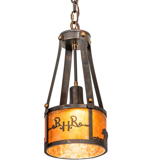 Ridin Hy Personalized One Light Pendant in Dark Burnished Antique Copper (57|213967)