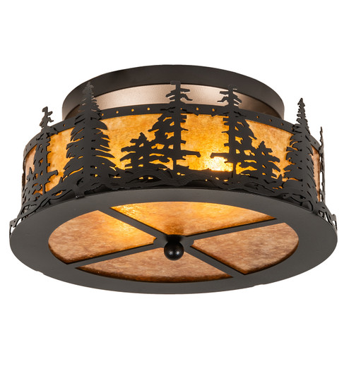 Tall Pines Two Light Flushmount in Black Satin Wrought Iron (57|213426)