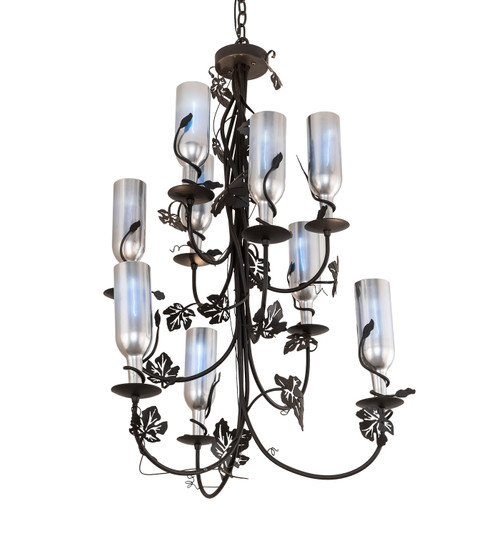 Tuscan Vineyard Nine Light Chandelier in Black Metal,Chrome (57|212975)
