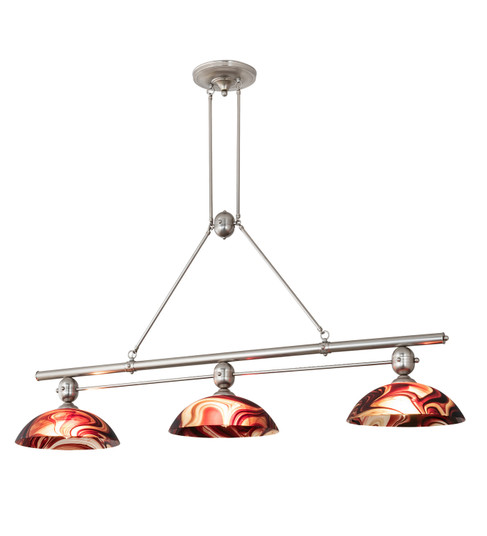 Deco Ball Three Light Island Pendant in Brushed Nickel (57|205150)