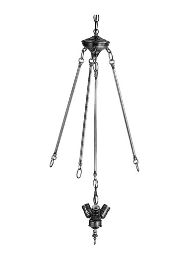 Inverted Pendant Hardware Three Light Pendant Hardware in Mahogany Bronze (57|20400)