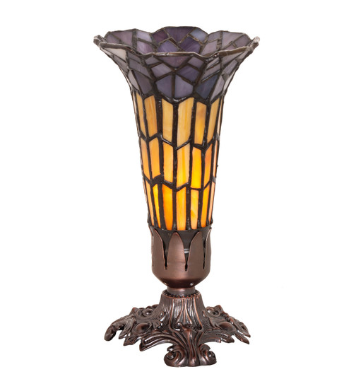 Stained Glass Pond Lily Mini Lamp in Mahogany Bronze (57|20233)