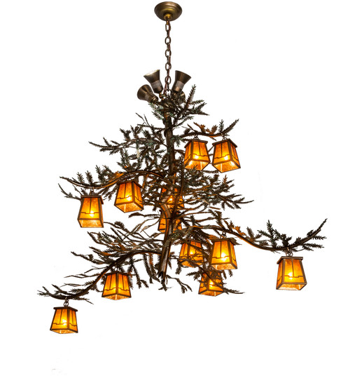 Pine Branch LED Chandelier in Antique Copper/Green Branches (57|202174)