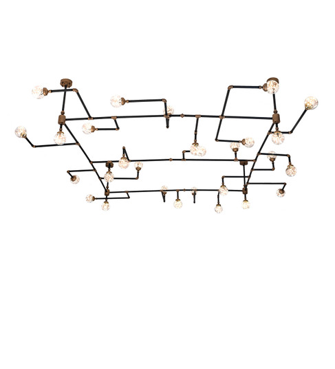 Pipedream LED Chandelier in Black & Gold (57|202059)