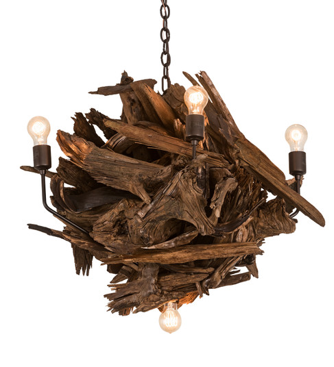 Driftwood Six Light Chandelier in Natural Wood/Mahogany Bronze (57|200398)