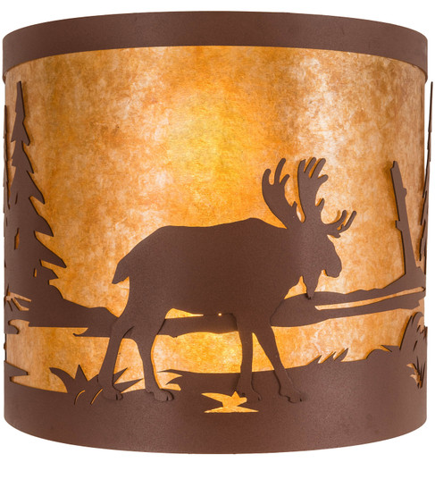 Moose At Lake Two Light Wall Sconce in Red Rust (57|200323)