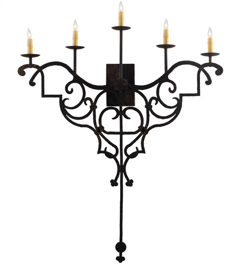 Fleur De Lys LED Wall Sconce in Distressed Costello Black (57|198848)