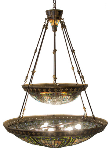 Fleur-De-Lis 14 Light Inverted Pendant in Nu Gold & Copper Vein (57|19834)