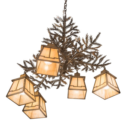 Pine Branch Five Light Chandelier in Mahogany Bronze (57|197327)