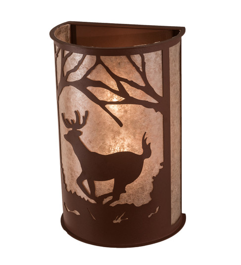 Deer at Lake Two Light Wall Sconce in Rust (57|197062)