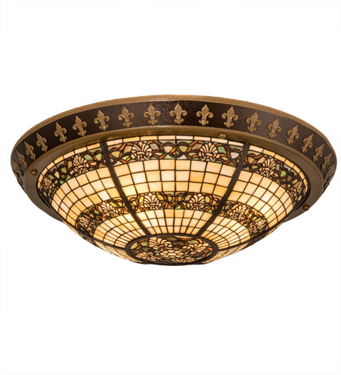 Shell And Ribbon Four Light Flushmount in Nu Gold & Copper Vein (57|195918)
