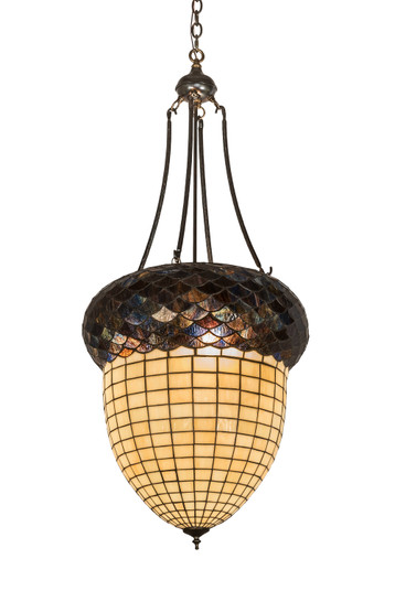 Greenbriar Oak Three Light Inverted Pendant in Antique Copper,Burnished (57|194421)