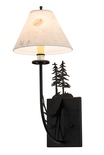 Tall Pines One Light Wall Sconce in Black Metal,Hand Wrought Iron (57|192592)