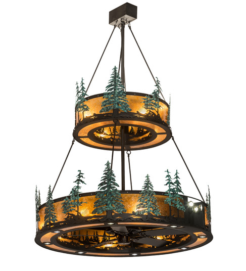 Tall Pines 27 Light Chandel-Air in Textured Black/Green Trees (57|192444)