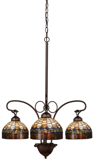 Tiffany Candice Three Light Chandelier in Mahogany Bronze (57|19037)