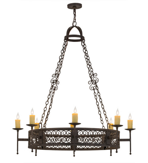 Toscano Eight Light Chandelier in Copper Rust (57|190078)