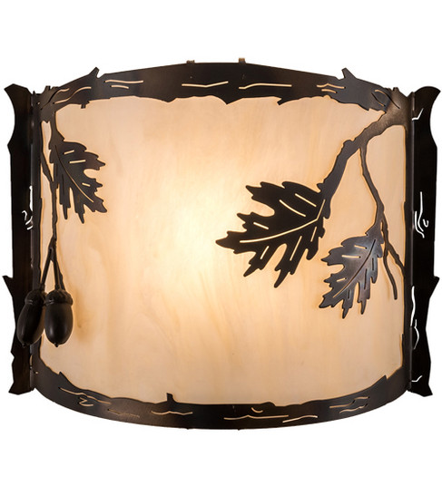 Oak Leaf & Acorn One Light Wall Sconce in Dark Burnished Antique Copper (57|190069)