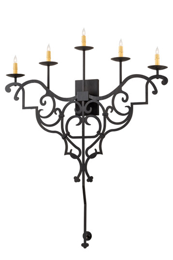 Fleur De Lys Five Light Wall Sconce in Costello Black (57|189167)
