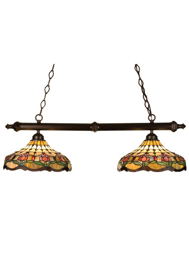 Colonial Tulip Two Light Island Pendant in Mahogany Bronze (57|18824)