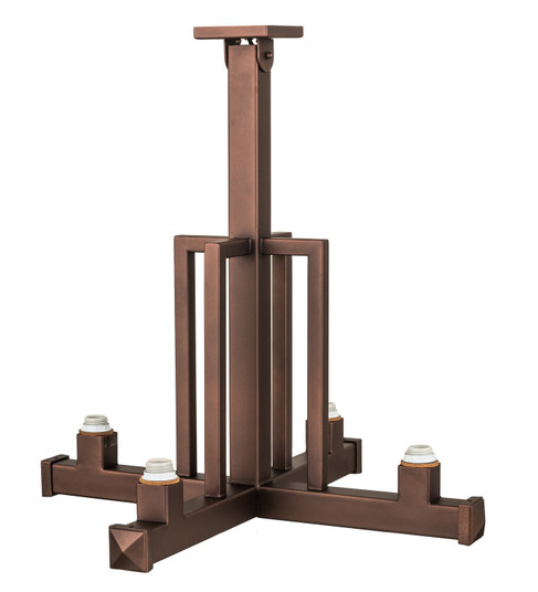 Mission Four Light Inverted Pendant Hardware in Cinnamon Coffee Metallic (57|187303)