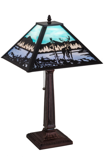 Deer At Lake One Light Table Lamp in Craftsman Brown (57|187219)
