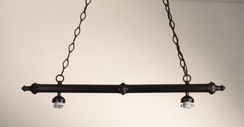 Reeded Column Two Light Island Pendant in Mahogany Bronze (57|18677)