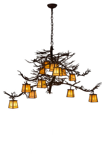 Pine Branch 12 Light Chandelier in Rust Over Wrought Iron (57|185796)