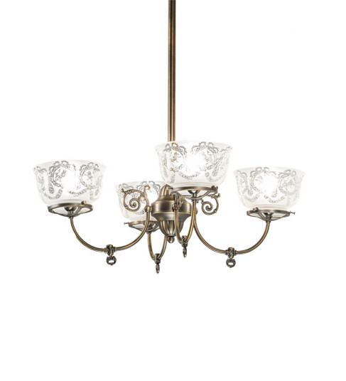 Revival Four Light Chandelier in Antique Brass (57|185605)
