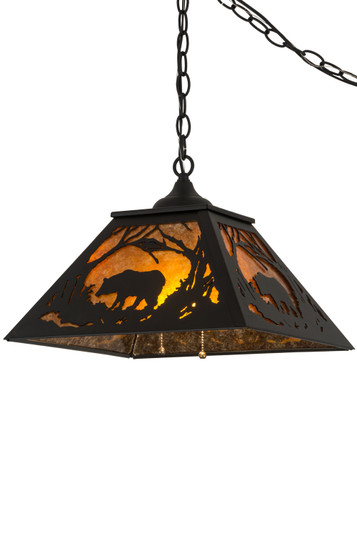 Bear At Dawn Two Light Pendant in Textured Black (57|185546)