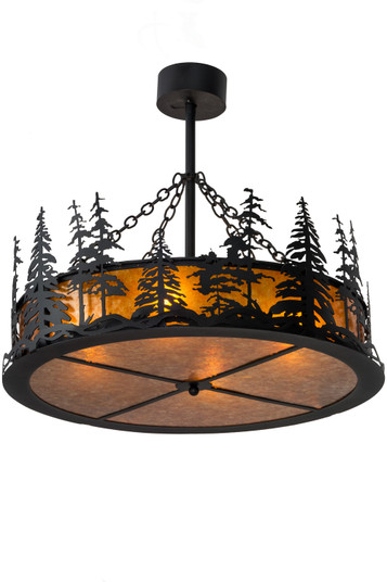 Tall Pines Four Light Inverted Pendant in Textured Black (57|183244)