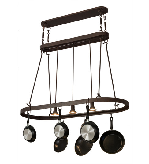 Harmony Three Light Pot Rack in Rusty Nail (57|181921)