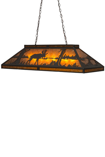 Moose & Black Bear Nine Light Oblong Pendant in Wrought Iron (57|180799)