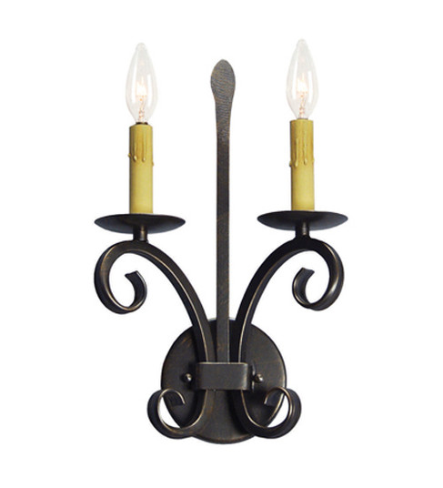 Valetta Two Light Wall Sconce in Black Metal (57|180721)