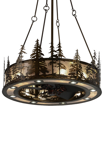 Tall Pines 24 Light Chandel-Air in Antique Copper,Black Metal (57|180491)