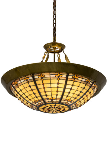 Fleur-De-Lite Four Light Pendant in Brass Powder Coat (57|180290)