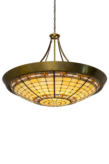 Fleur-De-Lite Ten Light Inverted Pendant in Transparent Brass (57|180289)
