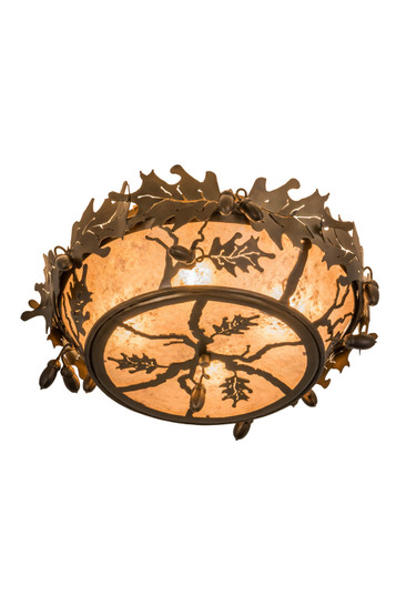 Oak Leaf & Acorn Four Light Flushmount in Antique Copper (57|178827)