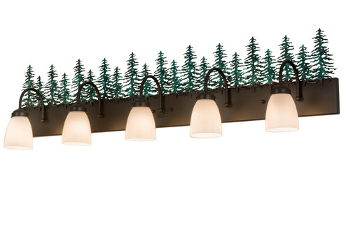 Tall Pines Five Light Vanity in Timeless Bronze & Green Trees (57|178529)