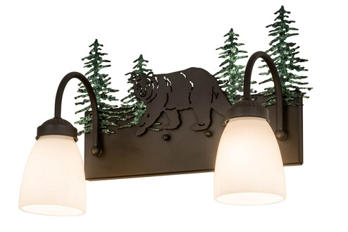 Northwoods Lone Bear Two Light Vanity in Oil Rubbed Bronze/Green Trees (57|178438)