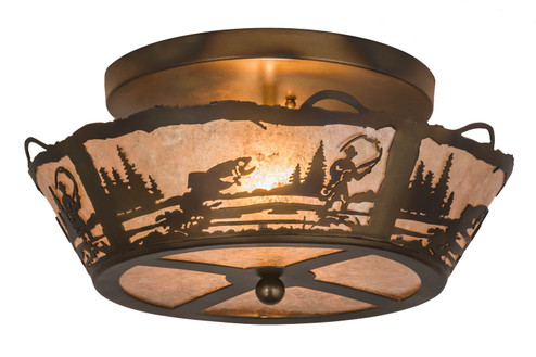 Fly Fishing Creek Two Light Flushmount in Antique Copper,Burnished (57|170968)