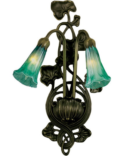 Green Pond Lily Two Light Wall Sconce in Mahogany Bronze (57|17092)