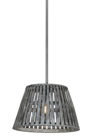 Peach Basket One Light Pendant in Black Metal,Nickel,Custom (57|169518)