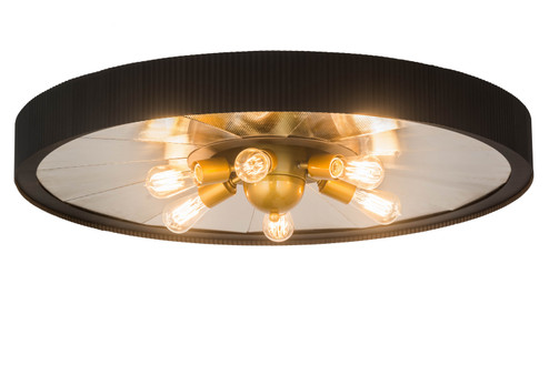 Tennessee Six Light Flushmount in Black Metal,Stainless Steel (57|168370)