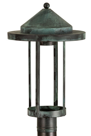 Fulton One Light Post Mount in Craftsman Verdigris On Brass (57|167255)