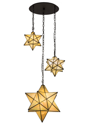 Moravian Star Three Light Pendant in Oil Rubbed Bronze (57|166958)