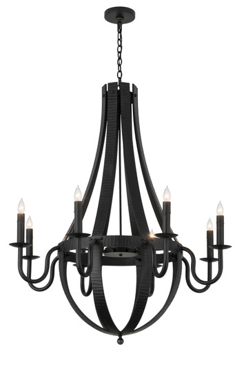 Barrel Stave Eight Light Chandelier in Costello Black (57|166800)