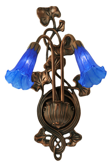 Blue Pond Lily Two Light Wall Sconce in Mahogany Bronze (57|16677)