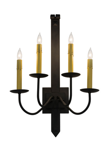 Primitive Four Light Wall Sconce in Costello Black (57|166717)