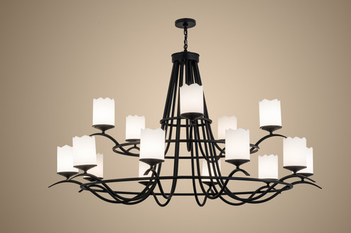 Octavia 15 Light Chandelier in Black Metal (57|165222)